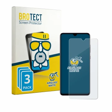 Parte frontale di una confezione del prodotto con il logo del marchio BROTECT. Accanto è raffigurato il dispositivo Huawei Mat