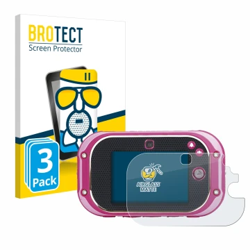 Parte frontale di una confezione del prodotto con il logo del marchio BROTECT. Accanto è raffigurato il dispositivo Vtech Kidi