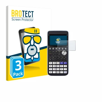 Parte frontale di una confezione del prodotto con il logo del marchio BROTECT. Accanto è raffigurato il dispositivo Casio FX-C