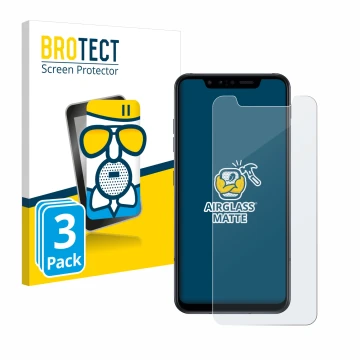 Parte frontale di una confezione del prodotto con il logo del marchio BROTECT. Accanto è raffigurato il dispositivo LG G8s Thi