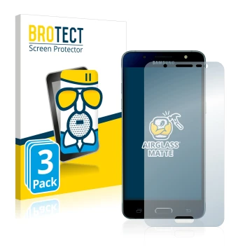 Parte frontale di una confezione del prodotto con il logo del marchio BROTECT. Accanto è raffigurato il dispositivo Samsung Ga