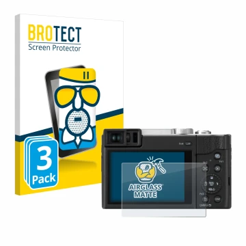 Parte frontale di una confezione del prodotto con il logo del marchio BROTECT. Accanto è raffigurato il dispositivo Panasonic 