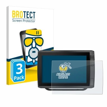 Parte frontale di una confezione del prodotto con il logo del marchio BROTECT. Accanto è raffigurato il dispositivo Garmin ECH