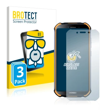 Parte frontale di una confezione del prodotto con il logo del marchio BROTECT. Accanto è raffigurato il dispositivo Doogee S40