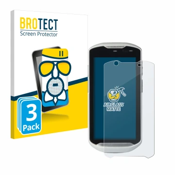 Parte frontale di una confezione del prodotto con il logo del marchio BROTECT. Accanto è raffigurato il dispositivo Zebra TC52
