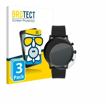 Parte frontale di una confezione del prodotto con il logo del marchio BROTECT. Accanto è raffigurato il dispositivo Fossil The