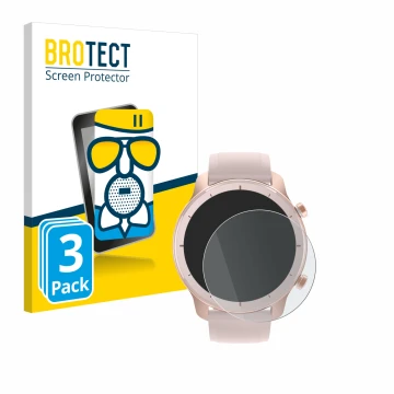 Parte frontale di una confezione del prodotto con il logo del marchio BROTECT. Accanto è raffigurato il dispositivo Huami Amaz