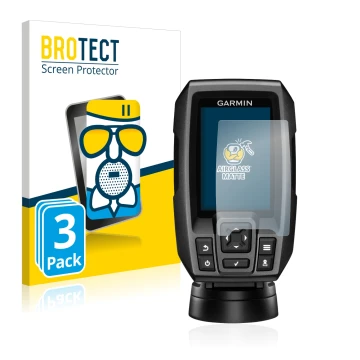 Parte frontale di una confezione del prodotto con il logo del marchio BROTECT. Accanto è raffigurato il dispositivo Garmin Str