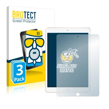 Parte frontale di una confezione del prodotto con il logo del marchio BROTECT. Accanto è raffigurato il dispositivo Apple iPad