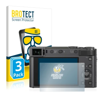 Parte frontale di una confezione del prodotto con il logo del marchio BROTECT. Accanto è raffigurato il dispositivo Panasonic 