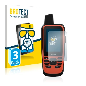 Parte frontale di una confezione del prodotto con il logo del marchio BROTECT. Accanto è raffigurato il dispositivo Garmin GPS