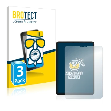 Parte frontale di una confezione del prodotto con il logo del marchio BROTECT. Accanto è raffigurato il dispositivo Apple iPad