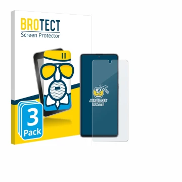 Parte frontale di una confezione del prodotto con il logo del marchio BROTECT. Accanto è raffigurato il dispositivo Samsung Ga
