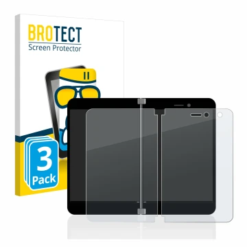 Parte frontale di una confezione del prodotto con il logo del marchio BROTECT. Accanto è raffigurato il dispositivo Microsoft 