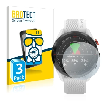 Parte frontale di una confezione del prodotto con il logo del marchio BROTECT. Accanto è raffigurato il dispositivo Garmin App