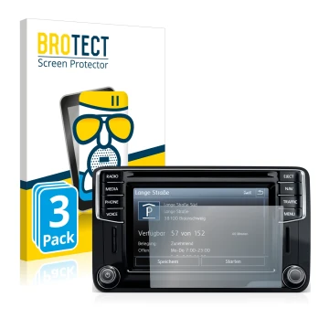 Parte frontale di una confezione del prodotto con il logo del marchio BROTECT. Accanto è raffigurato il dispositivo Volkswagen