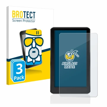 Parte frontale di una confezione del prodotto con il logo del marchio BROTECT. Accanto è raffigurato il dispositivo Garmin zum