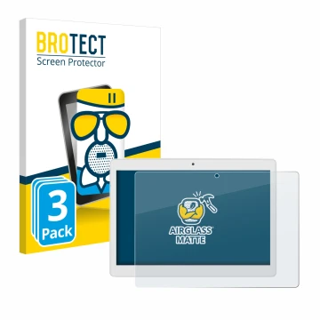 Parte frontale di una confezione del prodotto con il logo del marchio BROTECT. Accanto è raffigurato il dispositivo Alldocube 