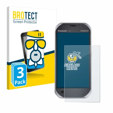 Parte frontale di una confezione del prodotto con il logo del marchio BROTECT. Accanto è raffigurato il dispositivo Panasonic 