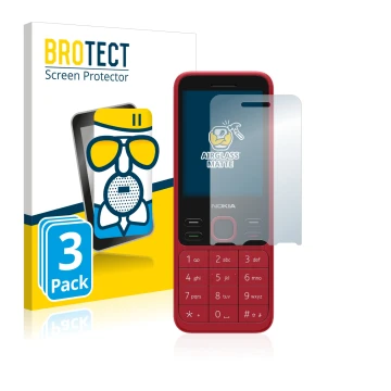 Parte frontale di una confezione del prodotto con il logo del marchio BROTECT. Accanto è raffigurato il dispositivo Nokia 150 