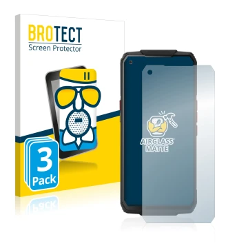 Parte frontale di una confezione del prodotto con il logo del marchio BROTECT. Accanto è raffigurato il dispositivo Oukitel WP