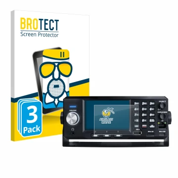 Parte frontale di una confezione del prodotto con il logo del marchio BROTECT. Accanto è raffigurato il dispositivo Uniden SDS