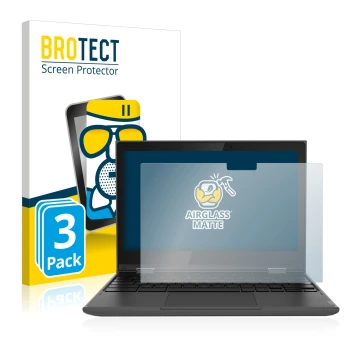 Parte frontale di una confezione del prodotto con il logo del marchio BROTECT. Accanto è raffigurato il dispositivo Lenovo 300