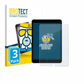 Parte frontale di una confezione del prodotto con il logo del marchio BROTECT. Accanto è raffigurato il dispositivo Apple iPad