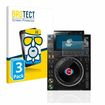 Parte frontale di una confezione del prodotto con il logo del marchio BROTECT. Accanto è raffigurato il dispositivo Pioneer CD