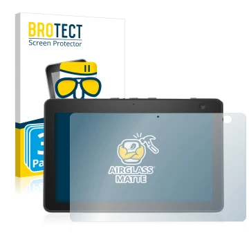 Parte frontale di una confezione del prodotto con il logo del marchio BROTECT. Accanto è raffigurato il dispositivo Amazon Ech