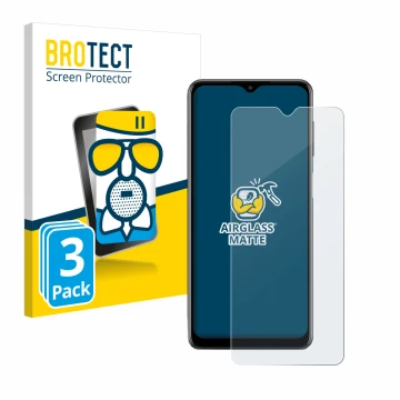 Parte frontale di una confezione del prodotto con il logo del marchio BROTECT. Accanto è raffigurato il dispositivo Samsung Ga