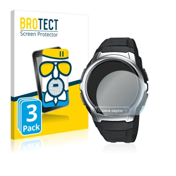 Parte frontale di una confezione del prodotto con il logo del marchio BROTECT. Accanto è raffigurato il dispositivo Casio Wave