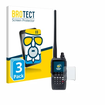 Parte frontale di una confezione del prodotto con il logo del marchio BROTECT. Accanto è raffigurato il dispositivo Yaesu FTA-