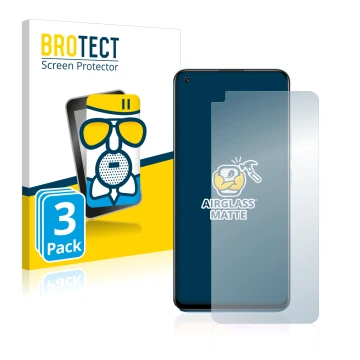 Parte frontale di una confezione del prodotto con il logo del marchio BROTECT. Accanto è raffigurato il dispositivo realme 8 c