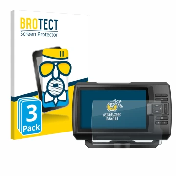 Parte frontale di una confezione del prodotto con il logo del marchio BROTECT. Accanto è raffigurato il dispositivo Garmin Str