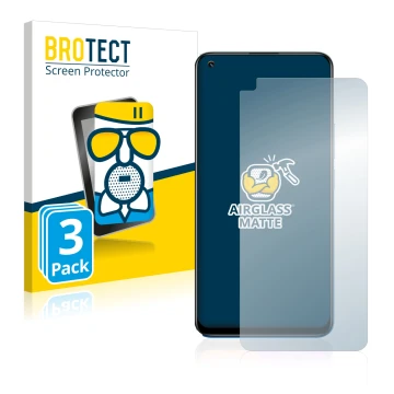 Parte frontale di una confezione del prodotto con il logo del marchio BROTECT. Accanto è raffigurato il dispositivo realme 8 P