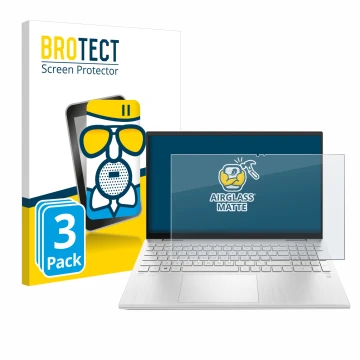 Parte frontale di una confezione del prodotto con il logo del marchio BROTECT. Accanto è raffigurato il dispositivo HP Pavilio