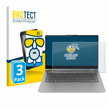 Parte frontale di una confezione del prodotto con il logo del marchio BROTECT. Accanto è raffigurato il dispositivo Lenovo Thi