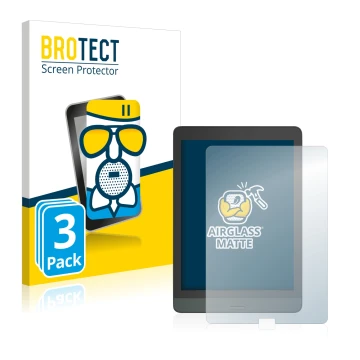 Parte frontale di una confezione del prodotto con il logo del marchio BROTECT. Accanto è raffigurato il dispositivo Boox Nova 