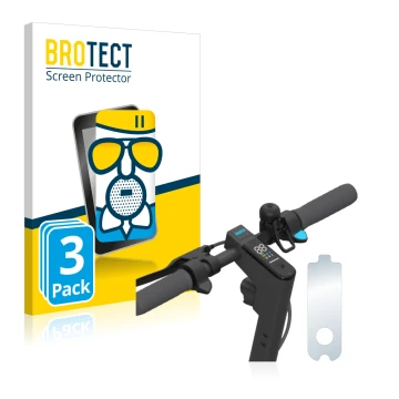 Parte frontale di una confezione del prodotto con il logo del marchio BROTECT. Accanto è raffigurato il dispositivo Segway Nin