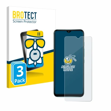 Parte frontale di una confezione del prodotto con il logo del marchio BROTECT. Accanto è raffigurato il dispositivo Wiko Power