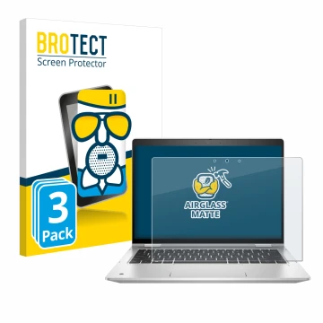 Parte frontale di una confezione del prodotto con il logo del marchio BROTECT. Accanto è raffigurato il dispositivo HP ProBook