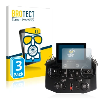 Parte frontale di una confezione del prodotto con il logo del marchio BROTECT. Accanto è raffigurato il dispositivo FrSky Tand