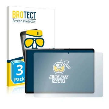 Parte frontale di una confezione del prodotto con il logo del marchio BROTECT. Accanto è raffigurato il dispositivo Lenovo Tab