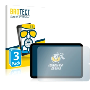 Parte frontale di una confezione del prodotto con il logo del marchio BROTECT. Accanto è raffigurato il dispositivo Apple iPad