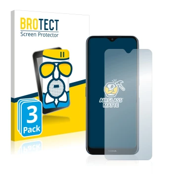 Parte frontale di una confezione del prodotto con il logo del marchio BROTECT. Accanto è raffigurato il dispositivo Nokia G50 