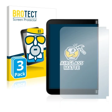 Parte frontale di una confezione del prodotto con il logo del marchio BROTECT. Accanto è raffigurato il dispositivo Microsoft 