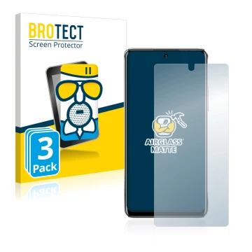 Parte frontale di una confezione del prodotto con il logo del marchio BROTECT. Accanto è raffigurato il dispositivo Infinix No