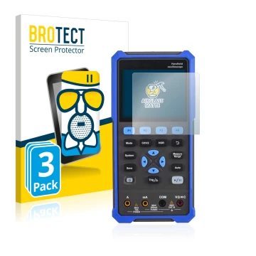 Parte frontale di una confezione del prodotto con il logo del marchio BROTECT. Accanto è raffigurato il dispositivo Owon HDS 2