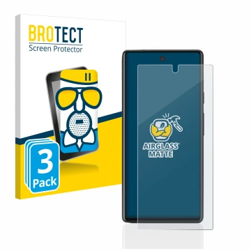 Parte frontale di una confezione del prodotto con il logo del marchio BROTECT. Accanto è raffigurato il dispositivo Google Pix